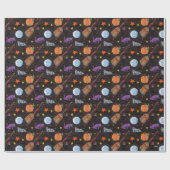 Eric Carle | Caterpillar zwart Halloween patroon Cadeaupapier (Vlak)