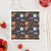 Eric Carle | Caterpillar zwart Halloween patroon Servet (Insitu)