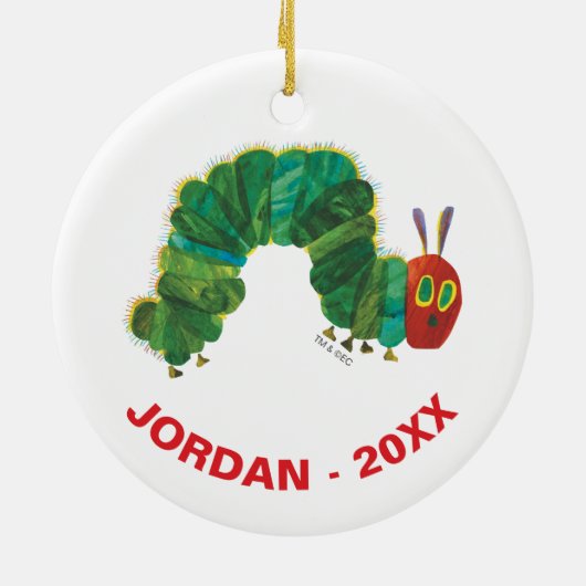 Eric Carle Christmas Caterpillar Keramisch Ornament (Achterkant)