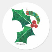Eric Carle Christmas Caterpillar Ronde Sticker (Voorkant)