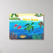 Eric Carle | Colorful Pond Scene Canvas Afdruk (Voorkant)