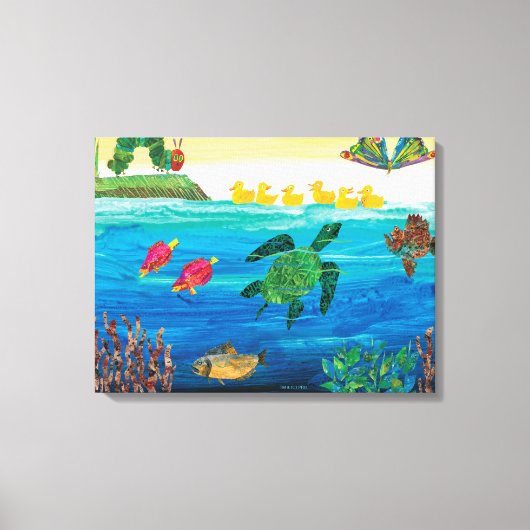 Eric Carle | Colorful Pond Scene Canvas Afdruk (Voorkant)