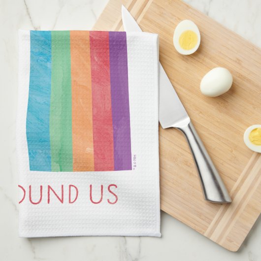 Eric Carle daar | Schoonheid is overal om ons heen Theedoek (Quarter Fold)