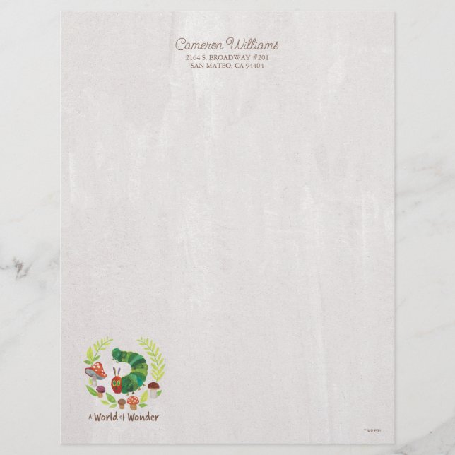 Eric Carle | Een wereld van verwondering Briefhoofd (Voorkant)