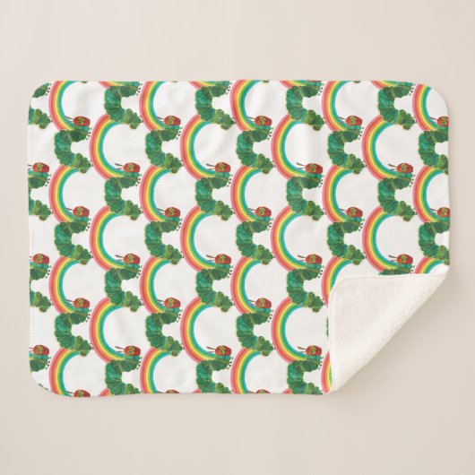 Eric Carle: Het zeer hongerige rups patroon Sherpa Deken (Voorkant (horizontaal))