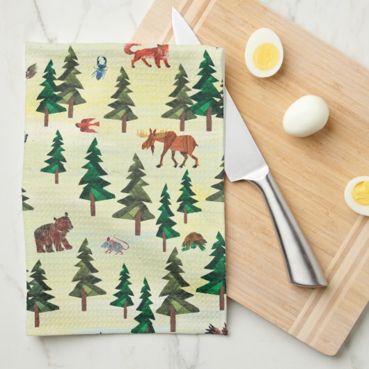 Eric Carle | Klaar voor Forest Fun Pattern Theedoek (Quarter Fold)