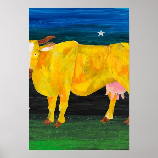 Eric Carle - Koe op Geel Poster (Voorkant)