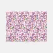 Eric Carle | Roze en Paarse alfabetpatroon Fleece Deken (Voorkant (Horizontaal))