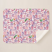 Eric Carle | Roze en Paarse alfabetpatroon Sherpa Deken (Voorkant (horizontaal))