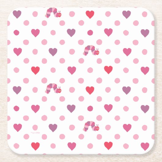 Eric Carle | Valentijn Heart Polka Dot Pattern Kartonnen Onderzetters (Voorkant)
