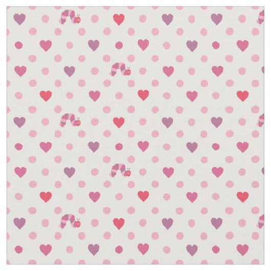 Eric Carle | Valentijn Heart Polka Dot Pattern Stof (Close Up)