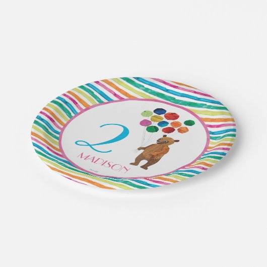 Eric Carle | Verjaardag van Beary Rainbow Papieren Bordje (Gekanteld)