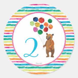 Eric Carle Verjaardag van Beary Rainbow Ronde Sticker