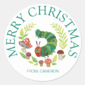 Eric Carle | Vrolijke kerst ovale Sticker (Voorkant)