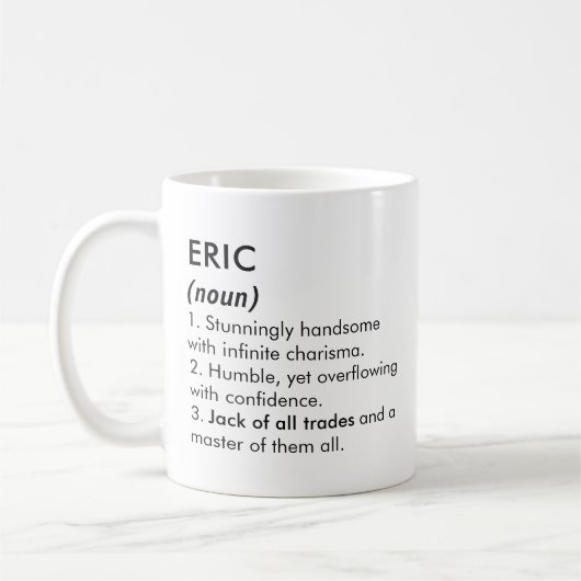 Eric naam, Bewerkbare naam, Aangepaste naam Koffiemok (Links)