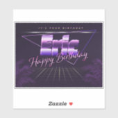Eric Name Vorname lila retro Sticker Geburtstag (Vel)