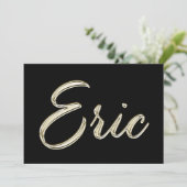 Eric Name white gold Handwriting Karte Kaart (Staand voorkant)