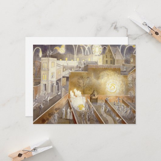 Eric Ravilious art, 5 november Kaart (Voorkant / Achterkant in situ)