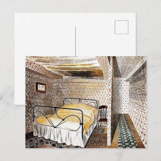Eric Ravilious art, Farmhouse Bedroom Briefkaart (Voorkant / Achterkant)