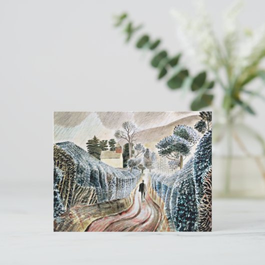 Eric Ravilious art, Natte middag Briefkaart (Staand voorkant)