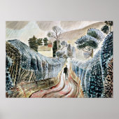 Eric Ravilious art, Natte middag Poster (Voorkant)