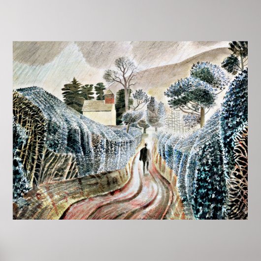 Eric Ravilious art, Natte middag, Poster (Voorkant)