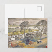 Eric Ravilious art, River Thames, Chiswick Eyot Briefkaart (Voorkant / Achterkant)