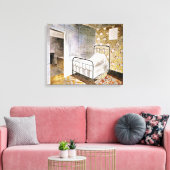 Eric Ravilious art, The Bedstead Canvas Afdruk (Insitu (Woonkamer))