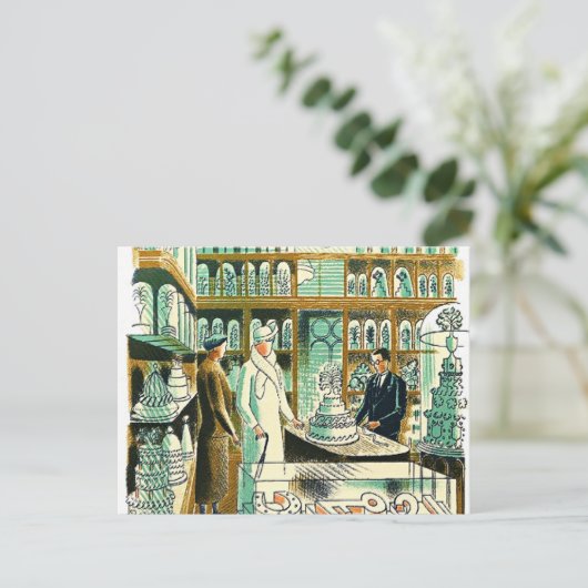Eric Ravilious art, The Wedding Shop Briefkaart (Staand voorkant)