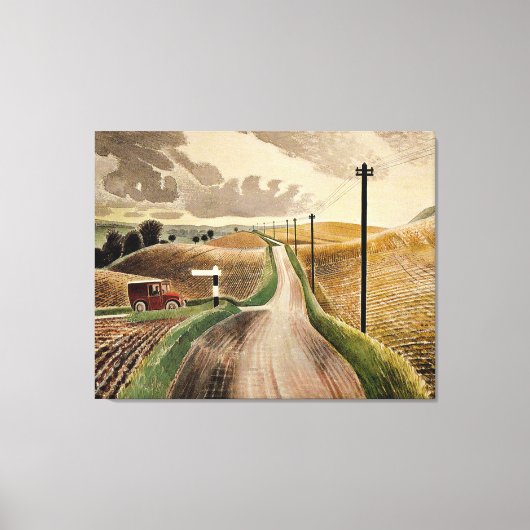 Eric Ravilious art, Wiltshire Landscape Canvas Afdruk (Voorkant)