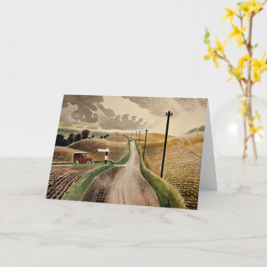 Eric Ravilious art, Wiltshire Landscape Kaart (Gele Bloem)