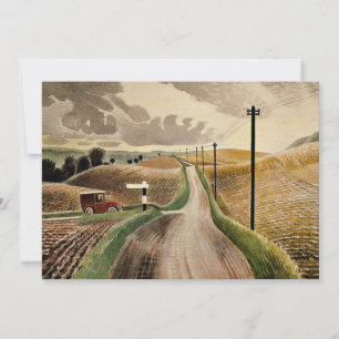Eric Ravilious art, Wiltshire Landscape Kaart