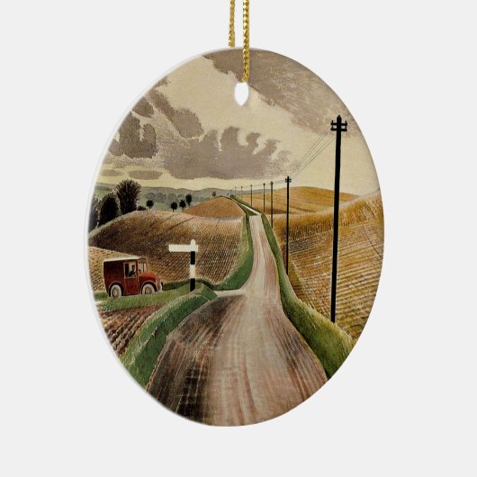 Eric Ravilious art, Wiltshire Landscape Keramisch Ornament (Rechts)