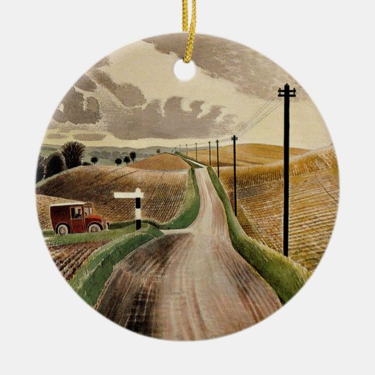 Eric Ravilious art, Wiltshire Landscape Keramisch Ornament (Voorkant)