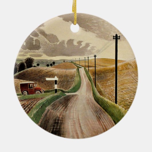 Eric Ravilious art, Wiltshire Landscape Keramisch Ornament (Achterkant)