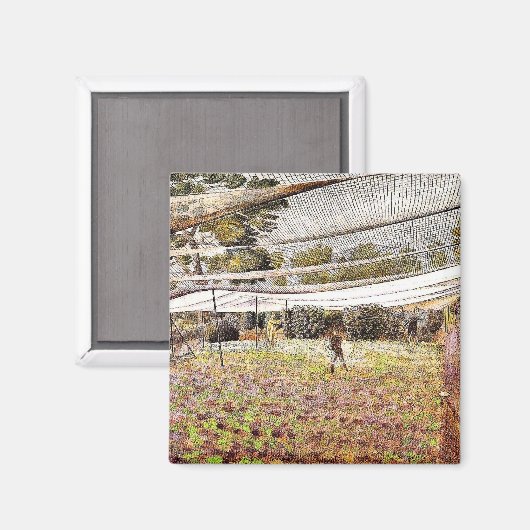 Eric Ravilious artwork, aardbeiennetten Magneet (Voorkant / Achterkant)