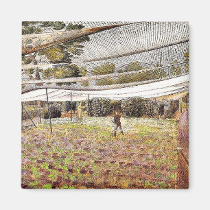 Eric Ravilious artwork, aardbeiennetten Magneet