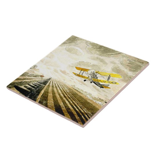 Eric Ravilious artwork, Tiger Moth Tegeltje (Zijkant)