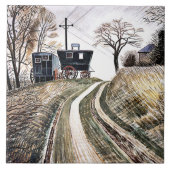 Eric Ravilious - Caravans, Tegeltje (Voorkant)