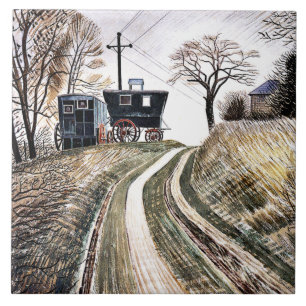 Eric Ravilious - Caravans, Tegeltje