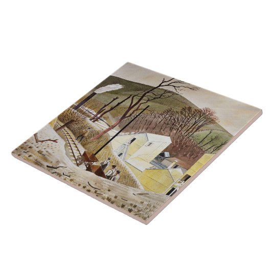 Eric Ravilious - Cement Works No. 2 Tegeltje (Zijkant)