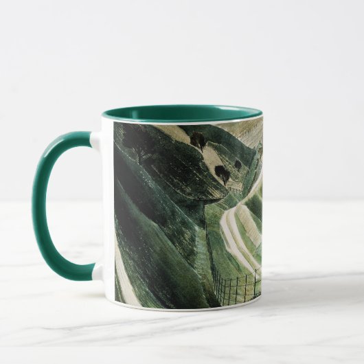 Eric Ravilious - Chalk Paths, beroemde kunstwerken Mok (Links)