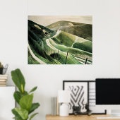 Eric Ravilious - Chalk Paths, Poster (Thuiskantoor)