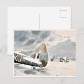 Eric Ravilious, de-Icing Vliegtuig Briefkaart (Voorkant / Achterkant)