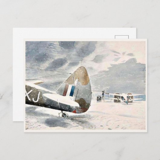 Eric Ravilious, de-Icing Vliegtuig Briefkaart (Voorkant / Achterkant)