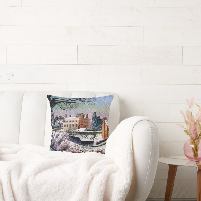 Eric Ravilious - De pastorie in de winter Kussen (Bank)