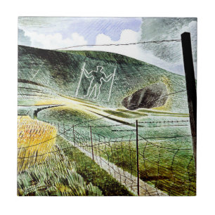 Eric Ravilious - De reus van Wilmington,  Tegeltje