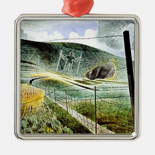 Eric Ravilious - De Wilmington Giant, Metalen Ornament (Voorkant)