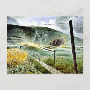 Eric Ravilious - De Wilmington Giant, mooie kunst Briefkaart