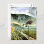 Eric Ravilious - De Wilmington Giant, mooie kunst Briefkaart (Voorkant / Achterkant)